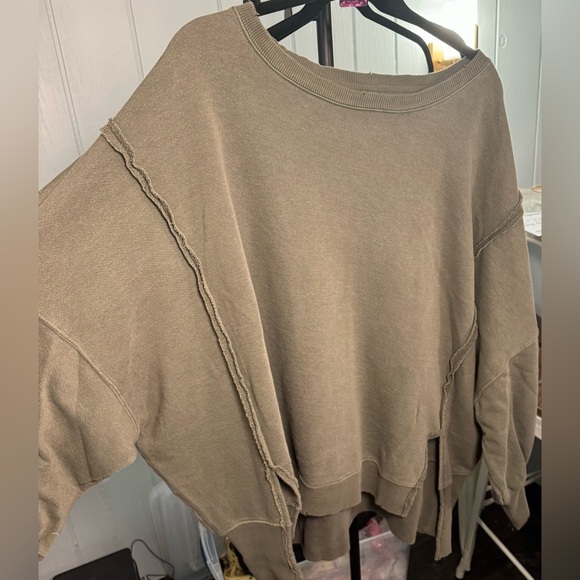 NWOT Free People / We the Free Camden sweatshirt - adventurer green - L - Picture 6 of 8